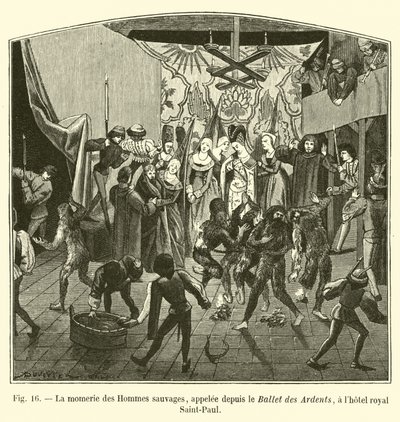 The Wild Men mummery, sedan kallad Ballet des Ardents, på Royal Hotel Saint-Paul av French School