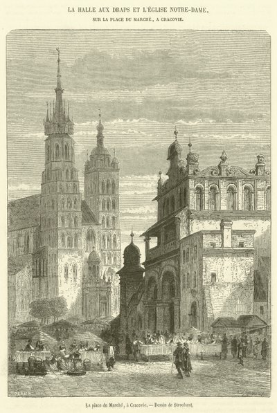 Marknadstorget, Krakow (gravyr) av French School