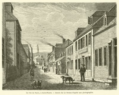 Gatan i Paris, i Saint-Pierre (gravyr) av French School
