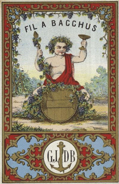 Etikett för Fil a Bacchus av French School
