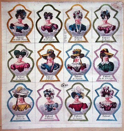 Etiketter för parfymer, c.1820 av French School