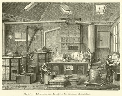Laboratorium för tillagning av konserver (gravyr) av French School