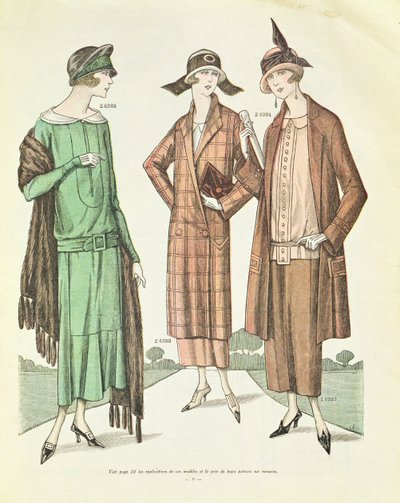 Dammode, illustration från La Veritable Mode Francaise de Paris, 1924 av French School