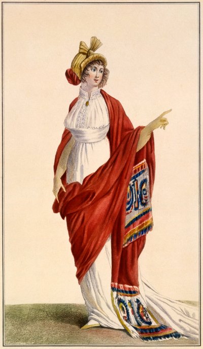 Aftonklänning i grekisk stil för damer, 1789 av French School