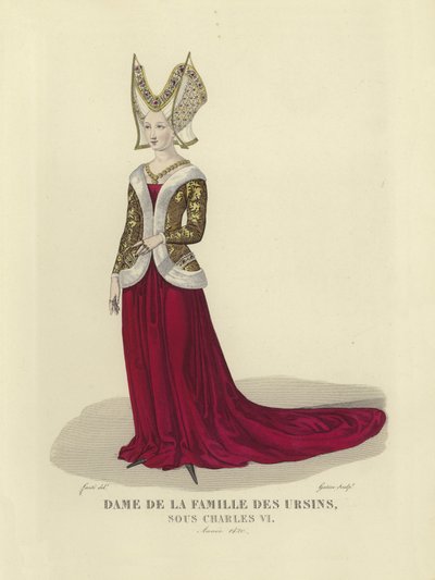 Fru av familjen Orsini, regeringstid av Karl VI av Frankrike, 1420 av French School