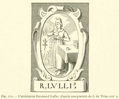 Alkemisten Raymond Lulle (gravyr) av French School