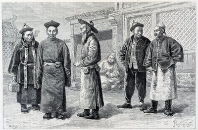 Lamas och mongoler från Ala-Chan - i "" Le Tour du Monde", 2:a sem. 1887 av French School
