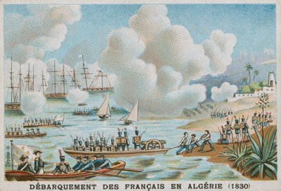Fransmännens landstigning i Algeriet, 1830 av French School