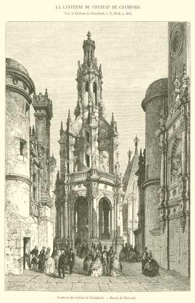 Lykta av Chateau de Chambord (gravyr) av French School