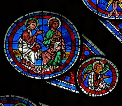 Sista domen: Två apostlar och en ängel (w143) av French School