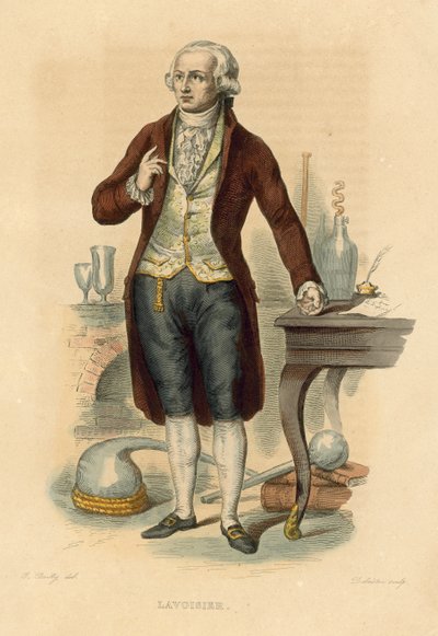 Lavoisier (färgad gravyr) av French School