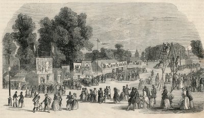 Le Carre Marigny i juni 1848 i Paris - Gravyr i "Tableau-de-Paris" av Edmond Texier 1852 av French School