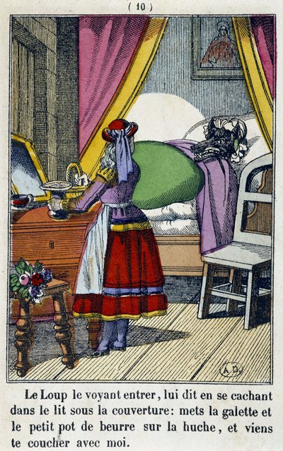 Le Chaperon Rouge dans la chambre du loup - i ""Rödluvan"", red. Pellerin, Epinal, n.d. 19:e. av French School