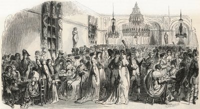 Grand Salon du cafe Frascati i Paris på 1800-talet - Gravyr i "Tableau-de-Paris"" av Edmond Texier 1852 av French School