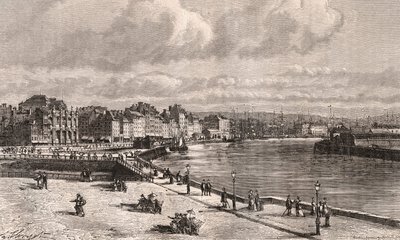 Le Havre - Normandie - gravyr i "La France illustree: geography, history, administration statistique" av V.A. Malt-brunt. 1884 av French School