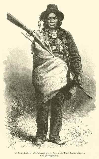Le Loup-Tachete, Cheyennehövding (gravyr) av French School
