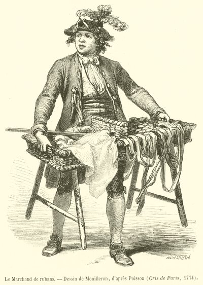 The Ribbon Merchant (gravyr) av French School