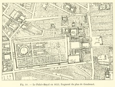 Palais-Royal 1652; fragment av Gombousts plan av French School