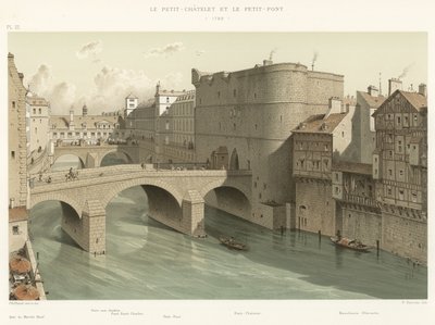 Petit-Chatelet och Petit-Pont, 1780 av French School