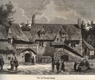 Le Plessis Mace (Le Plessis-Mace) - Maine-et-Loire, regionen Pays de la Loire - gravyr i "Frankrike illustrée: geografi, historia, statistisk administration" av V.-A. Maltbrunt. 1884 av French School
