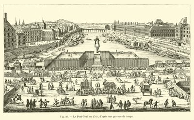 Pont-Neuf 1702, från en gravyr från tiden av French School