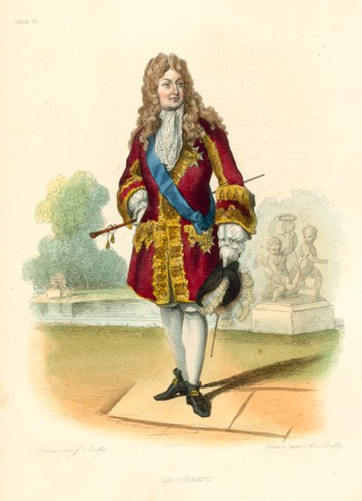 Le Regent (färgad gravyr) av French School