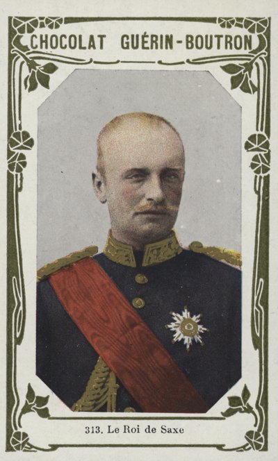 Kungen av Sachsen (färgad bild) av French School
