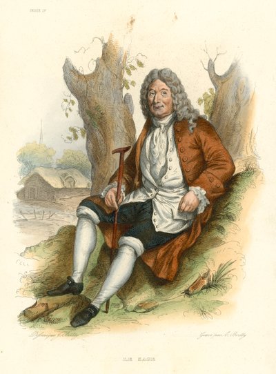 Le Sage (färgad gravyr) av French School