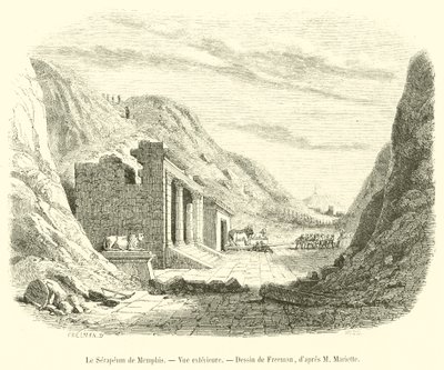 The Serapeum of Memphis, Exteriörvy (gravyr) av French School