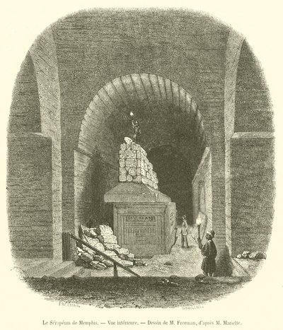 The Serapeum of Memphis, interiör (gravyr) av French School