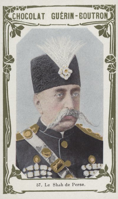 Le Shah de Perse (färgad bild) av French School