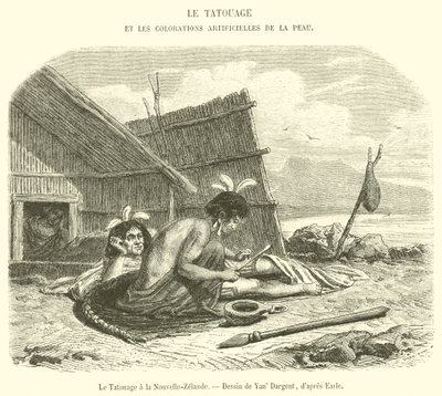 Tatueringen i Nya Zeeland (gravyr) av French School