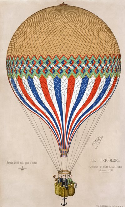 Le Tricolore, publ. 1874 (färg litho) av French School