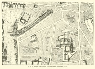 Staden Saint-Germain, faksimil av kartan över Gomboust, 1652 av French School