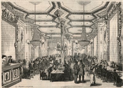 Pierron café i Paris på 1800-talet - Gravyr i "Tableau-de-Paris" av Edmond Texier 1852 av French School