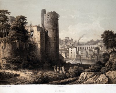 Clisson Castle - Litografi av French School