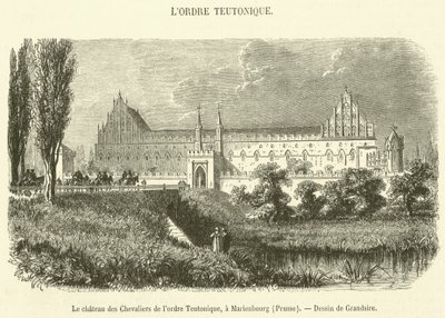 Slottet för riddarna av den tyska orden i Marienburg, Preussen (gravyr) av French School