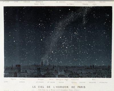 The Sky of the Paris Skyline vid vintersolståndet - i "" Le Ciel"" av Amédée Guillemin, Paris av French School