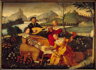 Countrykonserten Painting of the French School. Bourges från 1500-talet, bärmuseet av French School