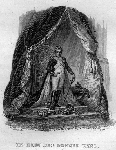 Det goda folkets gudBerangers sång i ””Oeuvres completes”” (1834) av Pierre Jean de Beranger (1780-1857), fransk poet och låtskrivare. av French School