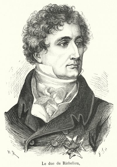 Hertigen av Richelieu (gravyr) av French School