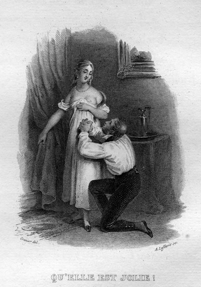 Le elle est Jolie Chanson de Beranger i "" Oeuvres completes"" (1834) av Pierre Jean de Beranger (1780-1857), fransk poet och låtskrivare. av French School