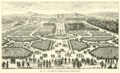 Tuileriträdgården 1680; efter Perelle av French School