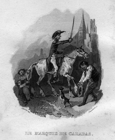 Markisen av Carabas Chanson de Beranger i "" Oeuvres completes"" (1834) av Pierre Jean de Beranger (1780-1857), fransk poet och låtskrivare. av French School