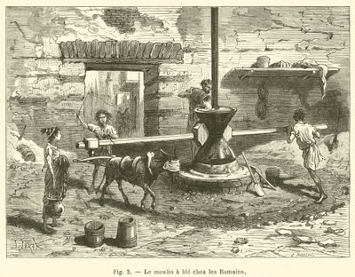 Vetekvarnen bland romarna (gravyr) av French School