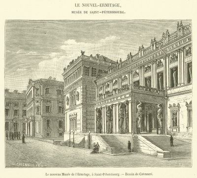 Det nya Eremitagemuseet, i Sankt Petersburg (gravyr) av French School