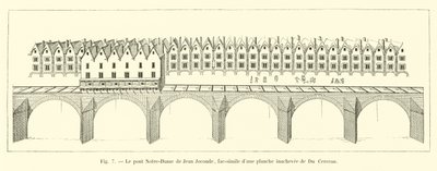 Notre-Dame-bron av Jean Joconde, faksimil av en ofullbordad tallrik av Du Cerceau av French School