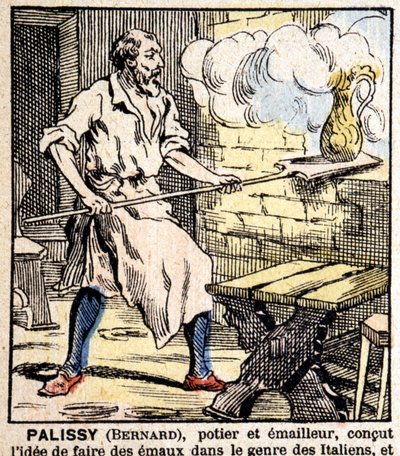 Keramikeremaljeren Bernard Palissy - bilder från Epinal, ed. Pellerin av French School