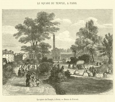Le square du Temple, ett Paris (gravyr) av French School