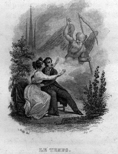 Le temps Chanson de Beranger i "" Oeuvres completes"" (1834) av Pierre Jean de Beranger (1780-1857), fransk poet och låtskrivare. av French School